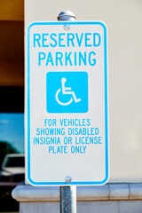 Reserved Parking for Disabled Sign
