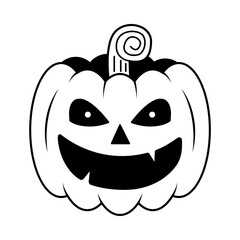 Isolated pumpkin eyes draw hallowen vector illustration