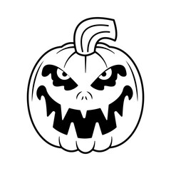 Isolated pumpkin scary draw hallowen vector illustration