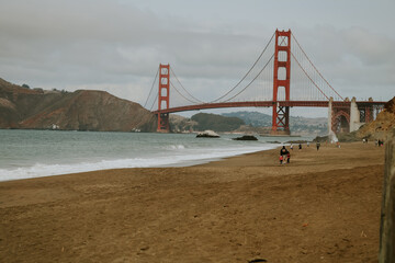 golden gate bridge from the beach