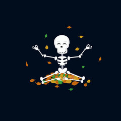 skeleton with a skull ,skeleton yoga, stickers.