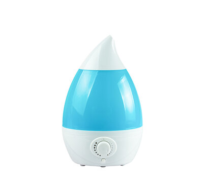 Electric Essential oils Aroma diffuser - white blue air humidifier - Transparent background, PNG file