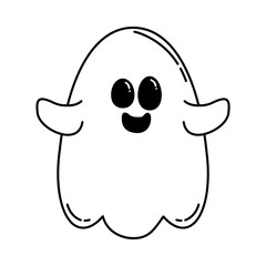 Isolated phantom draw hallowen vector illustration