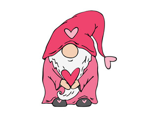 Pink Love Gnome PNG