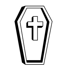 Obraz premium Isolated coffin draw hallowen vector illustration