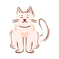 Isolated cat silhouette draw vector illustration