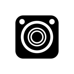 Black and white camera icon illustration