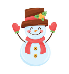 snowman happy christmas character