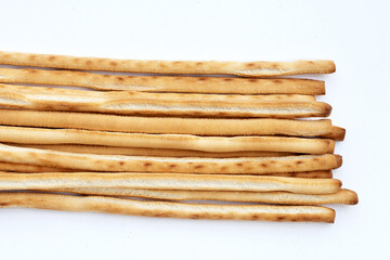 Bread sticks on white background