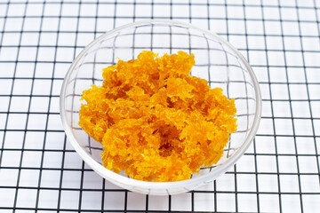 Pineapple paste or jam on white background.