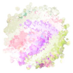 Ultra high resolution abstract soft aesthetic watercolor painting illustration of clouds ball element. Explosion of multicolor powder. transparent background PNG file