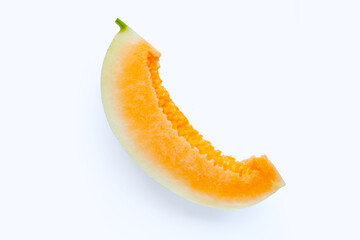 Cantaloupe melon isolated on white.