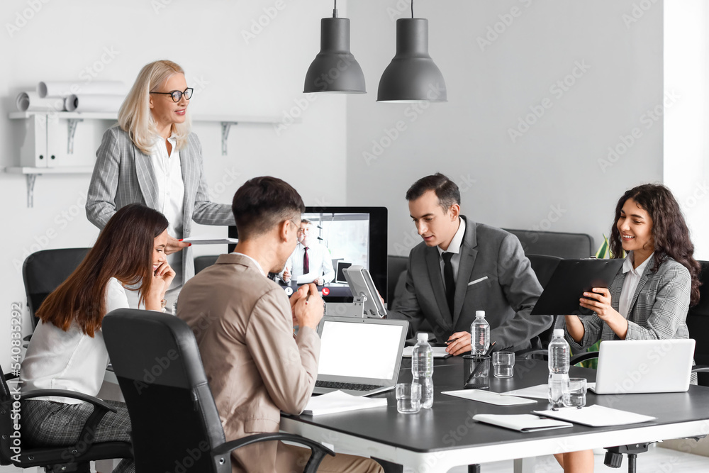 Canvas Prints Business people having online meeting in office