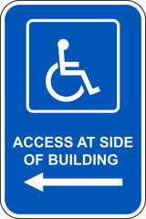 disabled parking sign access at side of building left