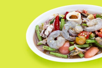 Thai spicy salad with seafood