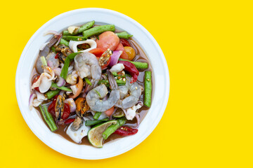 Thai spicy salad with seafood