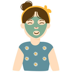 skin care routine woman face mask