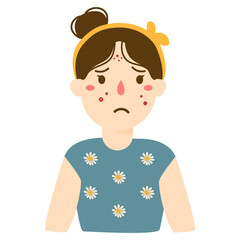 woman with skin problem