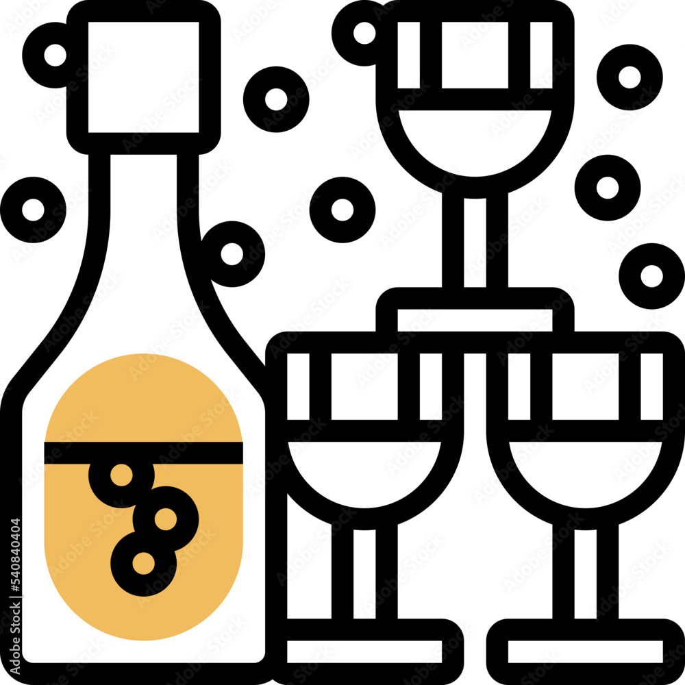 Sticker champagne icon