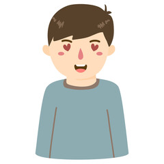 love heart eye man illustration