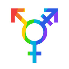 Gender sign rainbown color isolatedon white background. Vector 10 eps