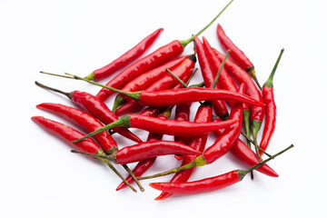 Hot chili peppers in bamboo plate