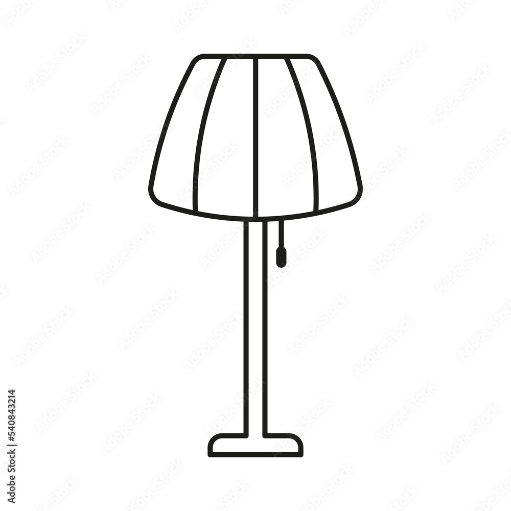 Poster floor lamp icon. single line. vector illustration. stock image.