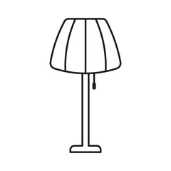 floor lamp icon. Single line. Vector illustration. Stock image. 