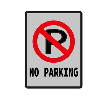 no parking sign. Dont stop icon. no parking sign on white background. Vector illustration. Stock image.