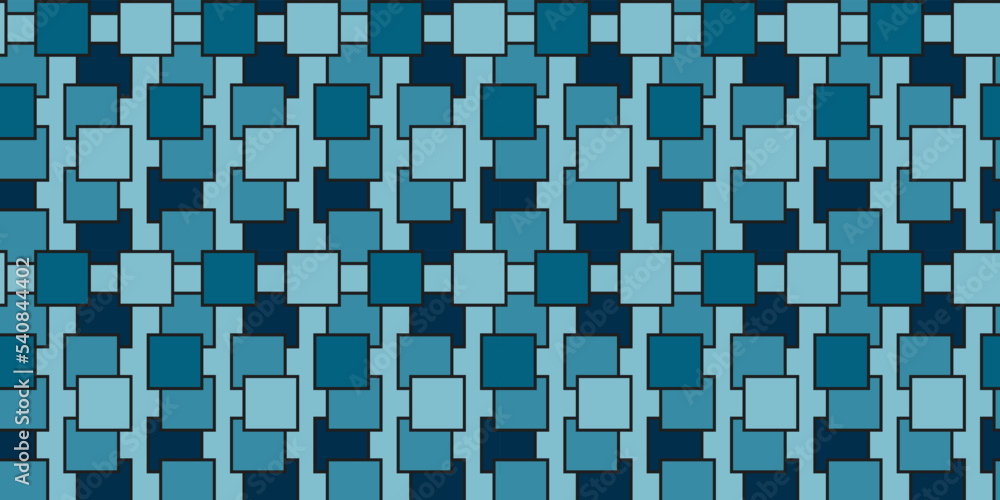 Aufkleber Blue tiles of different darkness and lightness. A vector with tiles that cover each other. Seamless texture vector.