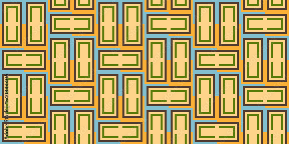Poster Colorful tiles made from vertical and horizontal tiles. Vector with simple tiles, seamless simple texture design.