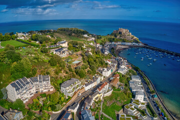 Aerial View of the Village of Gorey in Jersey