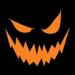 Halloween Pumpkin Jack-o-Lantern Design Vector Illustration Scary Spooky
