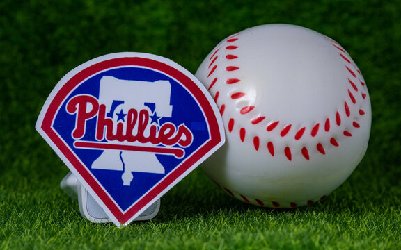 October 25, 2022. New York, USA. 2022 World Series Participant Philadelphia Phillies Baseball Club Emblems.