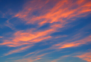 Fototapeta na wymiar Beautiful sunset sky background with bold colors 