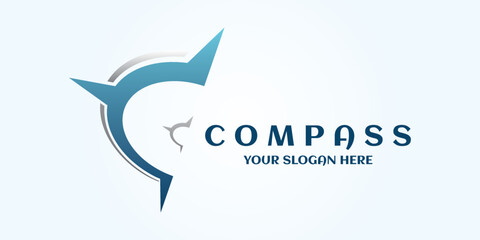 Compass travel logo icon vector symbol. Illustration sign modern compass for nautical  navigation  geography  adventure and company business