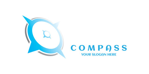 Compass Shield Logo Inspiration. Adventure, transportation and travel symbol nautical