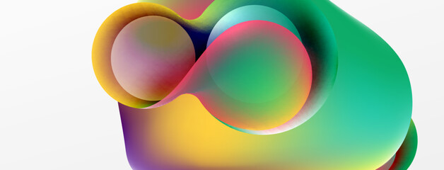 Fluid abstract background, round shapes and circle flowing design for wallpaper, banner, background or landing