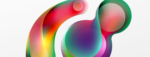 Fluid abstract background, round shapes and circle flowing design for wallpaper, banner, background or landing