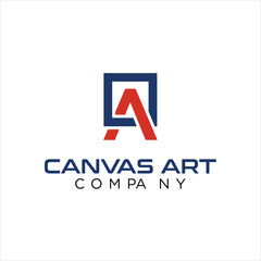 A letter with canvas art logo vector template