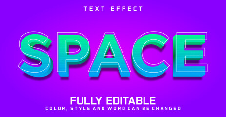 Space text editable style effect, texture style concept