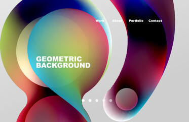 Abstract liquid background for your landing page design. Web page for website or mobile app wallpaper