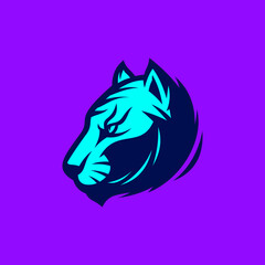 Tiger head logo icon silhouette. Sport team mascot logo template.