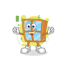 window full battery character. cartoon mascot vector