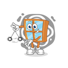 window hypnotizing cartoon. cartoon mascot vector