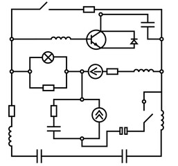 Illustration of wiring diagram on white background