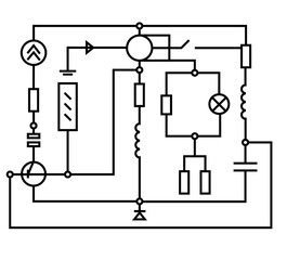 Illustration of wiring diagram on white background