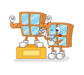 window sculptor character. cartoon mascot vector