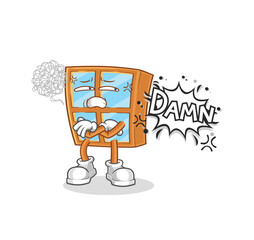 window very pissed off illustration. character vector