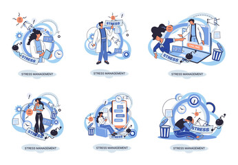 Stress management abstract metaphor, pressure control, depression, emotional tension, mental health management, physical and psychological stress. Way to lead an active, productive and fulfilling life